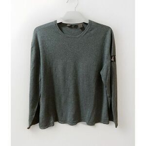 Autumn Cashmere Sweater Green Men's Sz XL Ribbed Crew Neck‎ Graphic Sleeve